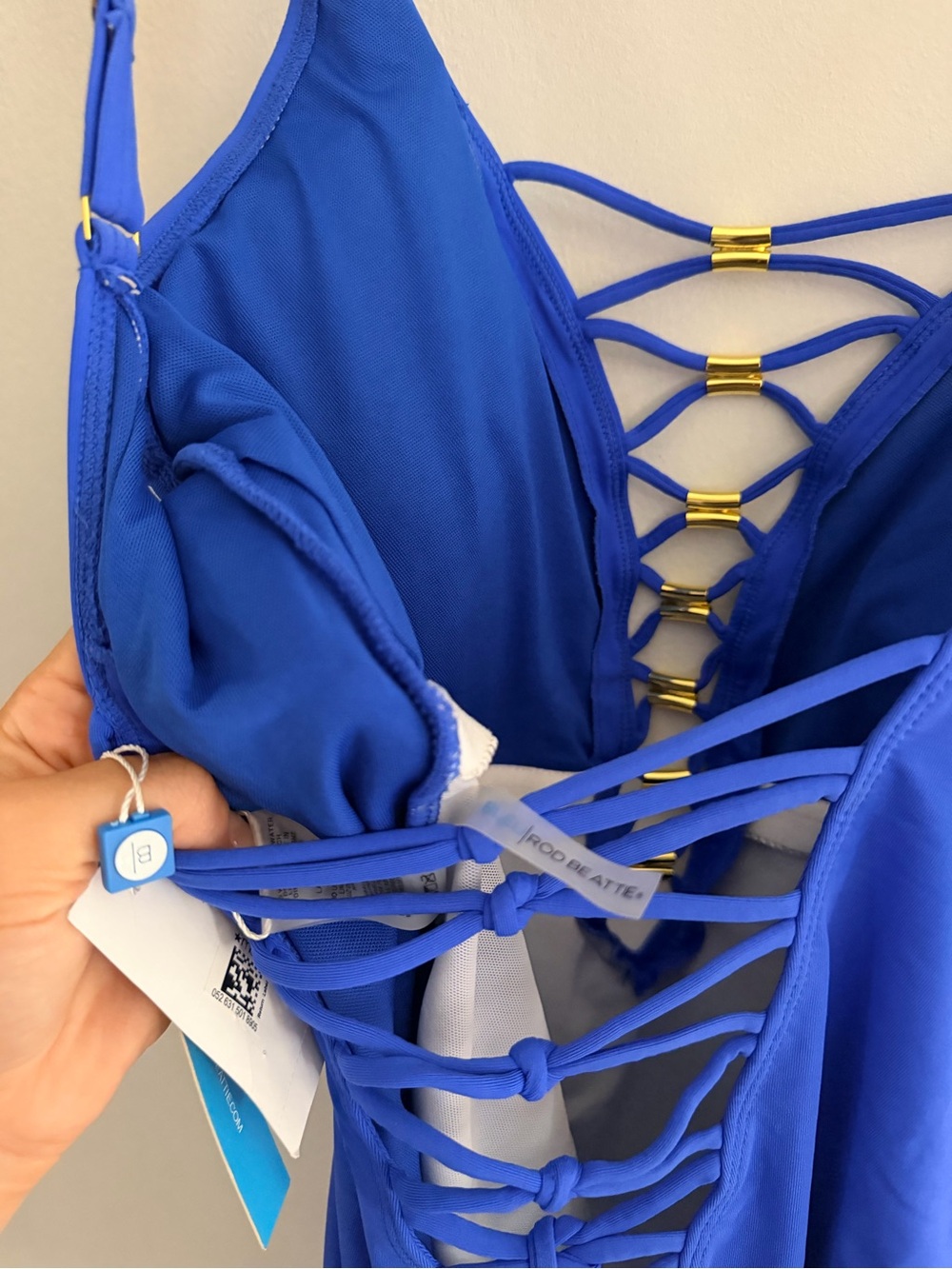 Bleu Rod Beattie Swimwear Blue Lace Up One Piece Swimsuit - Picture 4 of 4